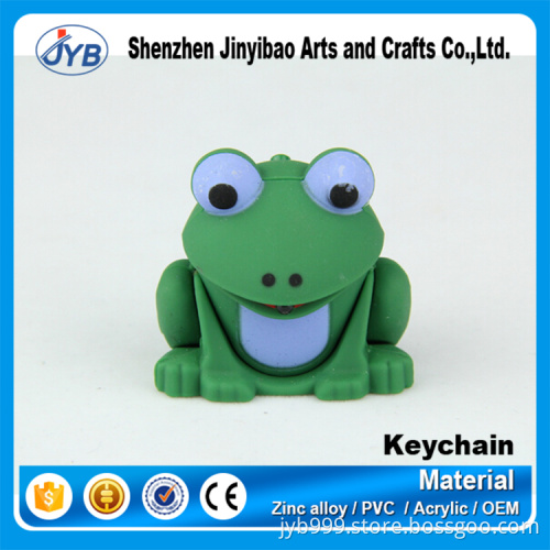 unique design plastic 3D cute frog shape keychain with cheap price